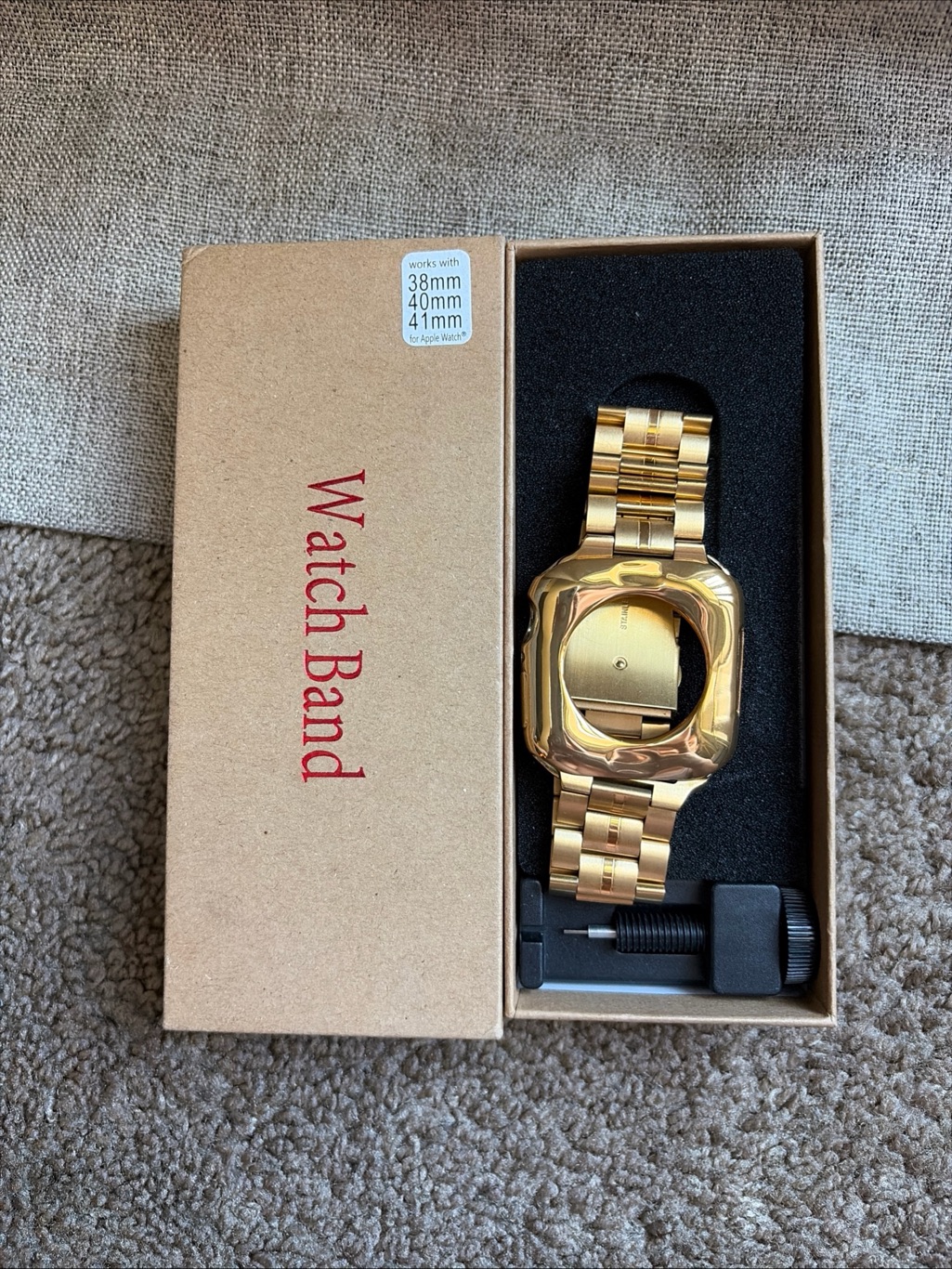 Gold Stainless Steel Watch Band Bracelet For 384041mm Apple Watch